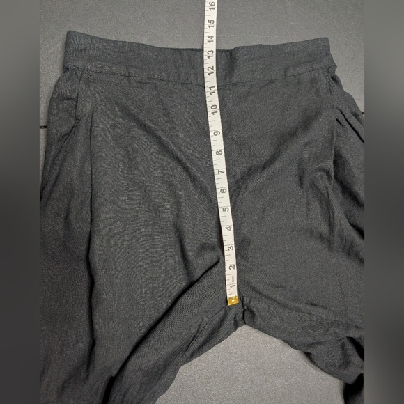 Madewell Black Linen Viscose Casual Pull On Straight Leg Crop Casual Pants 4 - Picture 10 of 13